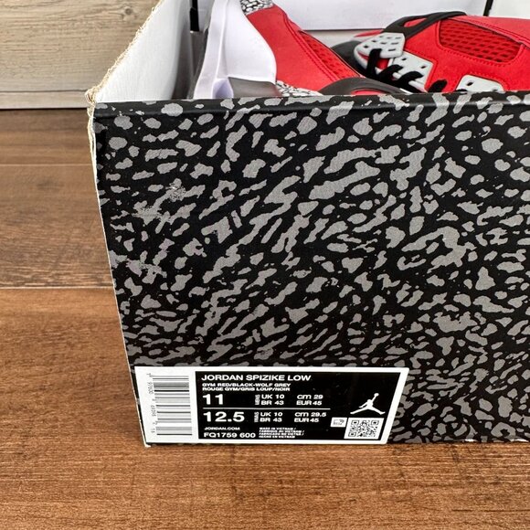 Nike Air Jordan Spiz'ike Low Toro Mens Size 11 Gym Red Black Gray FQ1759 600 - Picture 9 of 9